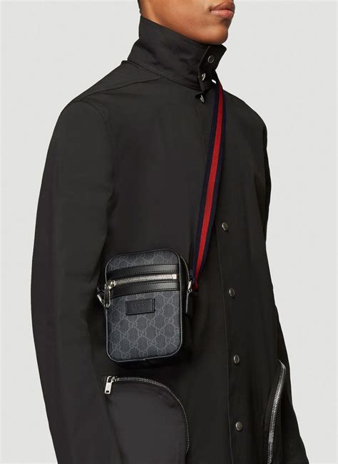 mens cross body gucci bag|gucci shoulder bag men's black.